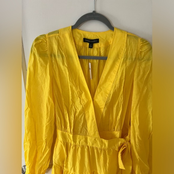 Banana Republic Yellow Wrap Dress - Picture 2 of 5